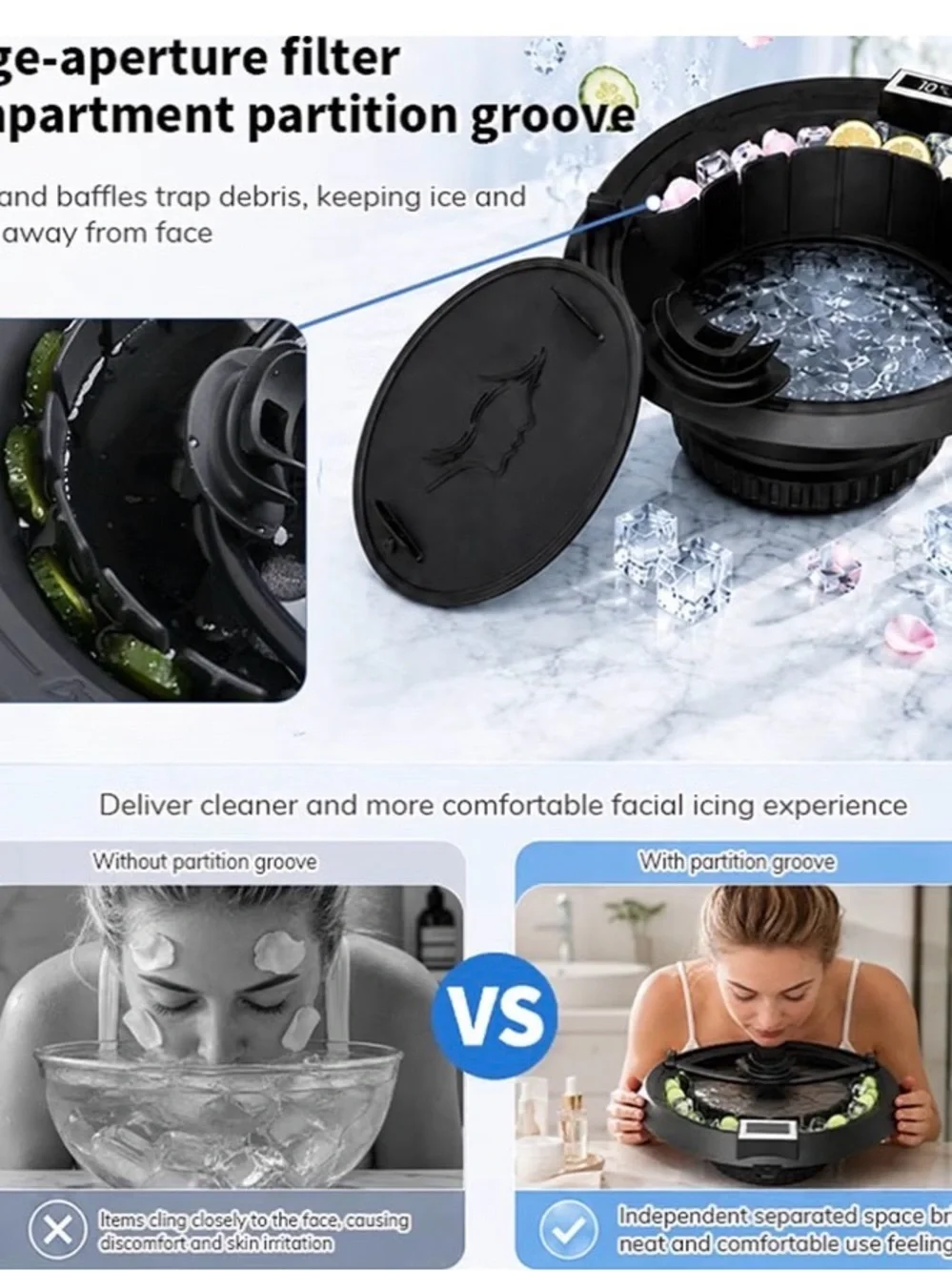 Face Ice Bath Bowl with Ice Tray